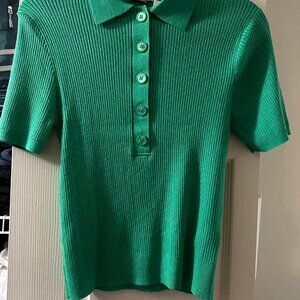 J. Crew TENCEL™ lyocell-blend short-sleeve polo shirt Sz M Green